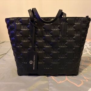 Authentic Michael Kors Embossed Black Tote w/Dust Bag